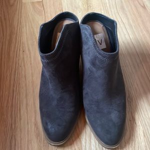 Grey/black slide in booties